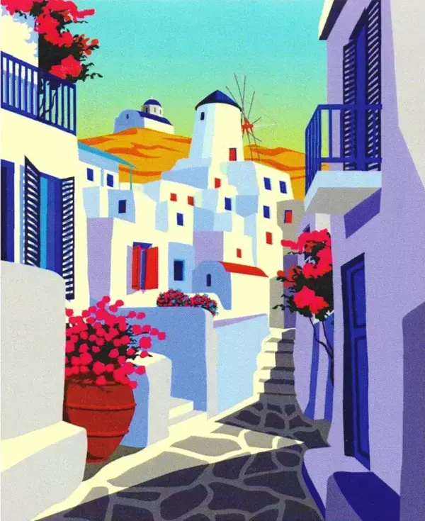 Magic Art Sayılarla Boyama Tuval 40x50 cm Santorini - Image 1