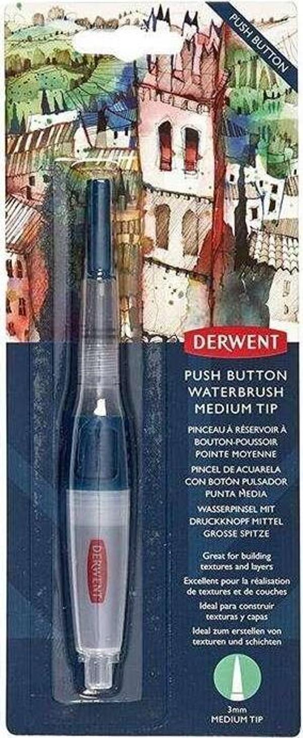Derwent Su Hazneli Fırça Uç Kalem 3 mm Water Brush Medium - Image 1