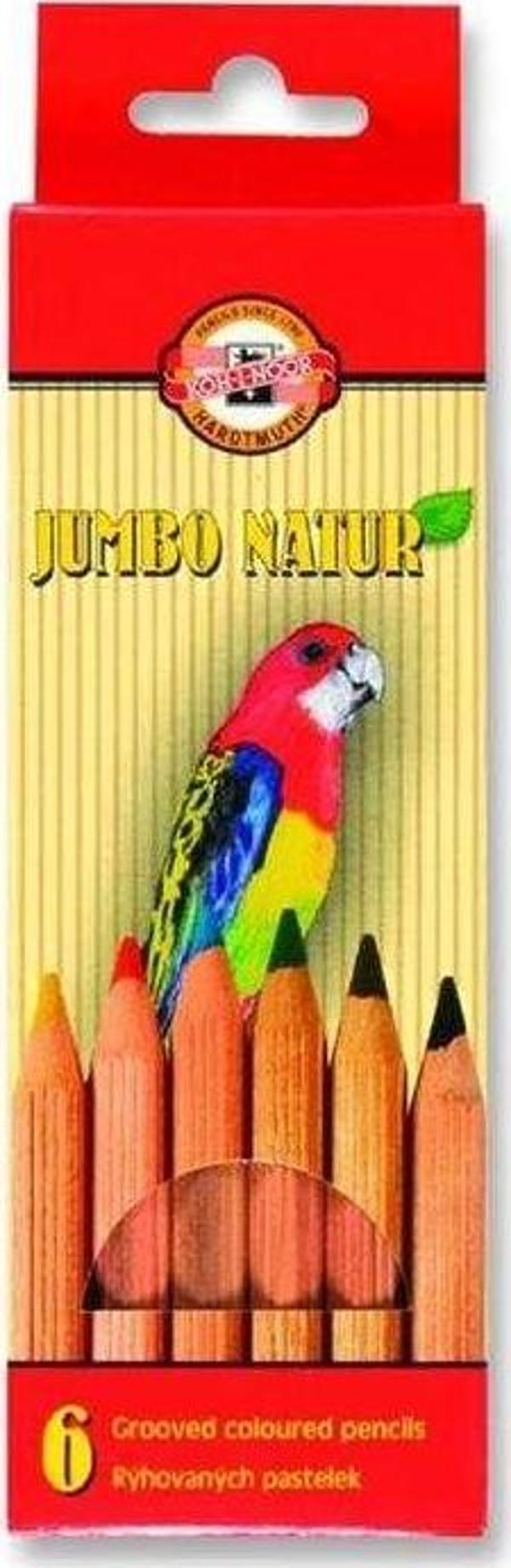 Koh-i-Noor Natur Jumbo Kuru Boya Kalemi Naturel 6’lı Set - Image 1