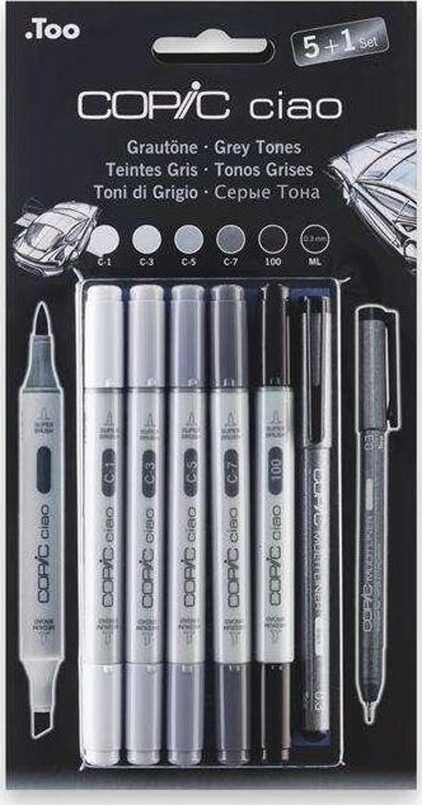 Copic Ciao 5+1 Set Grey Tones - Image 1