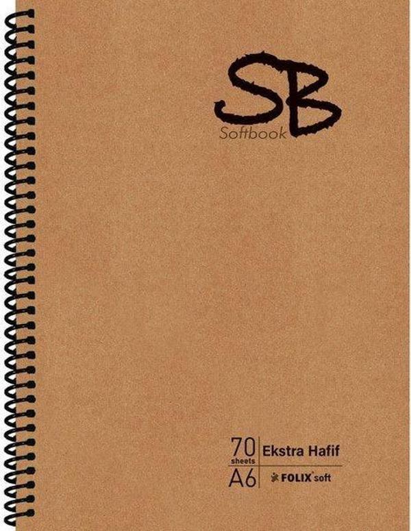 Folix Sb A6 Kraft Karton Kapak 70 Yaprak Ekstra Hafif Spiralli Defter Kareli Flx-823026 - Image 1