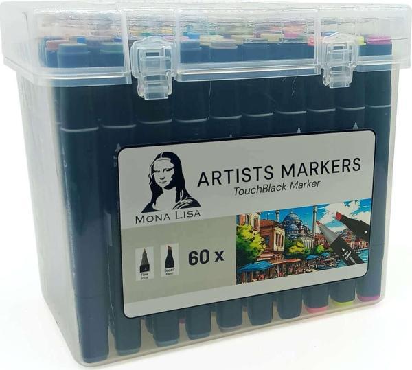 Südor Mona Lisa TocuhBlack Çift Taraflı Marker Kalem Seti 60lı - Image 1