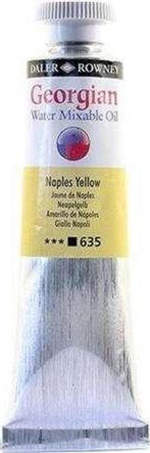 Daler Rowney Georgian Water Mixable Yağlı Boya 37 ml Naples Yellow 635 - Image 1