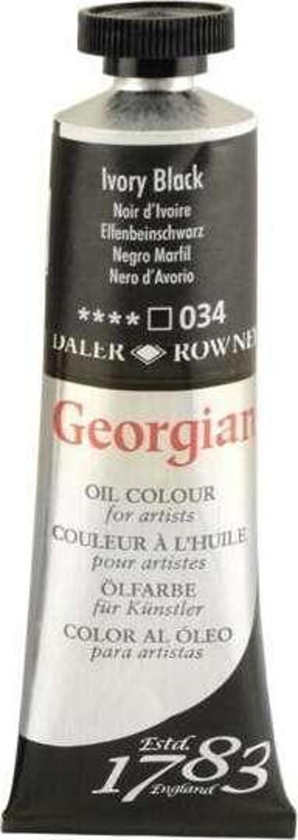 Daler Rowney Georgian Yağlı Boya 38 ml Ivory Black 34 - Image 1