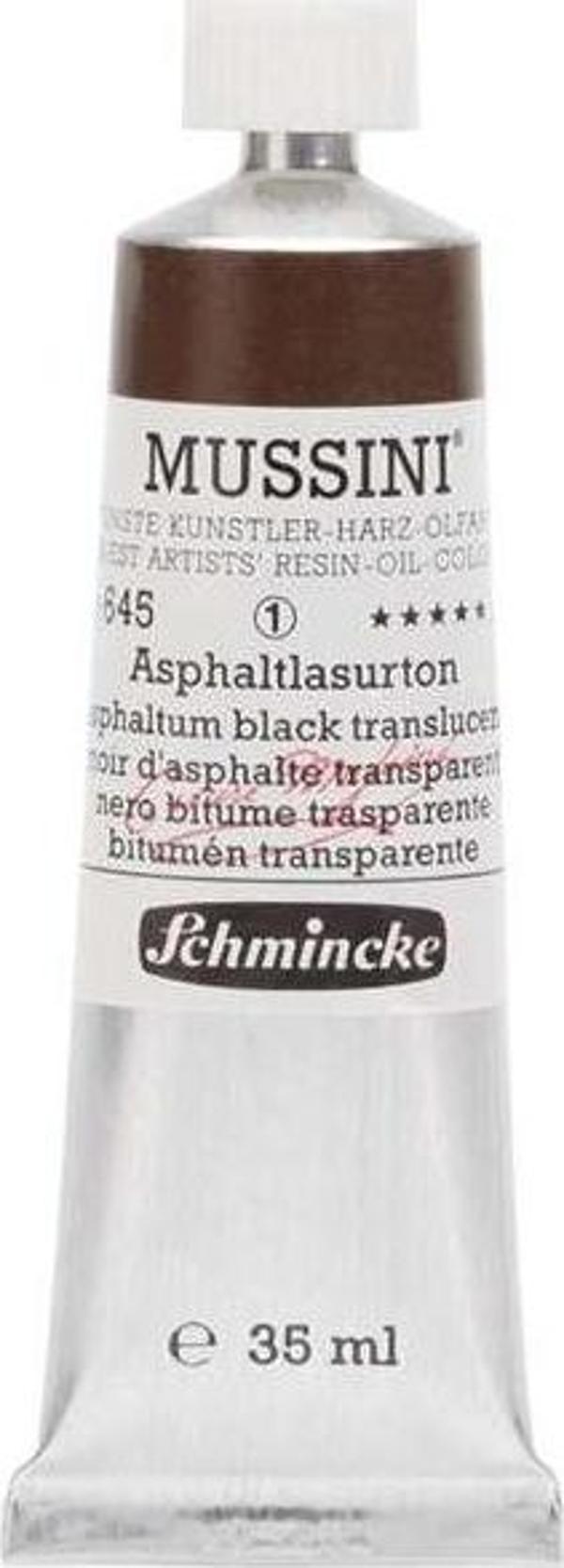 Schmincke Mussini Profesyonel Yağlı Boya 35 ml Seri 1 Asphaltum Black 645 - Image 1
