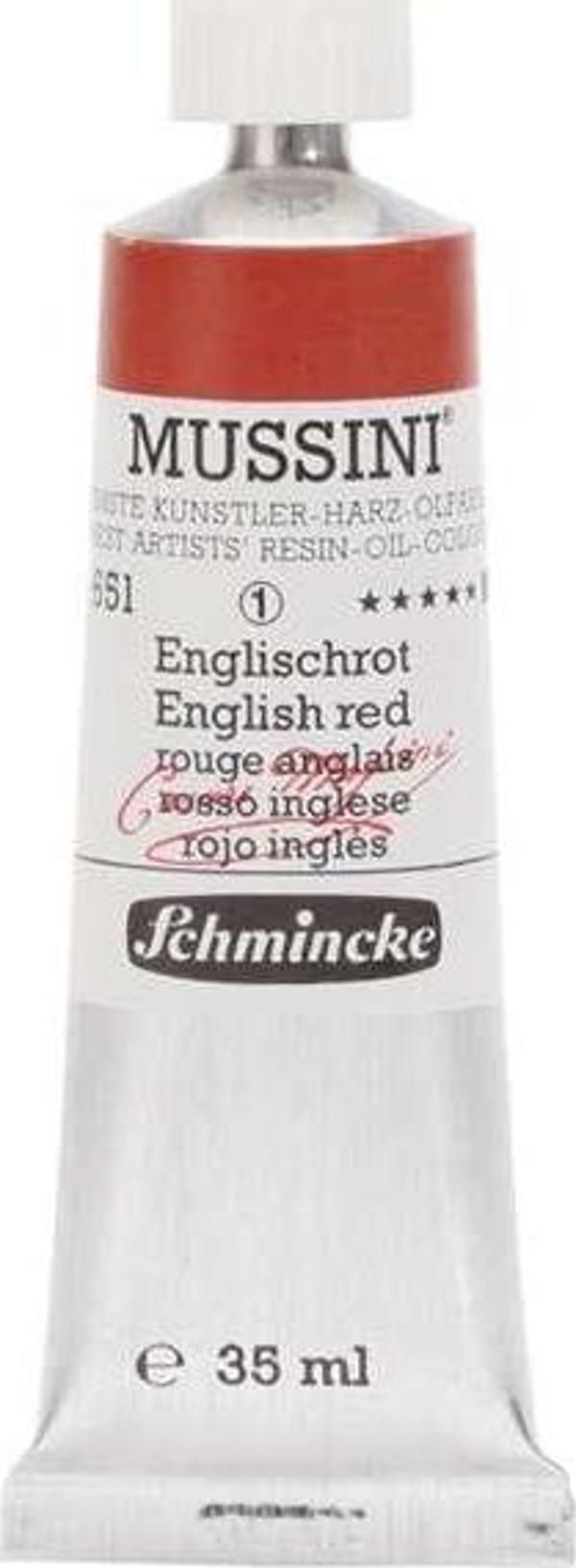 Schmincke Mussini Profesyonel Yağlı Boya 35 ml Seri 1 English Red 651 - Image 1