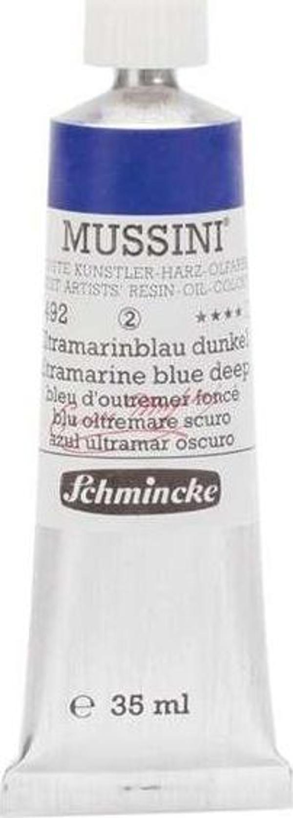 Schmincke Mussini Profesyonel Yağlı Boya 35 ml Seri 2 Ultramarine Blue Dark 492 - Image 1