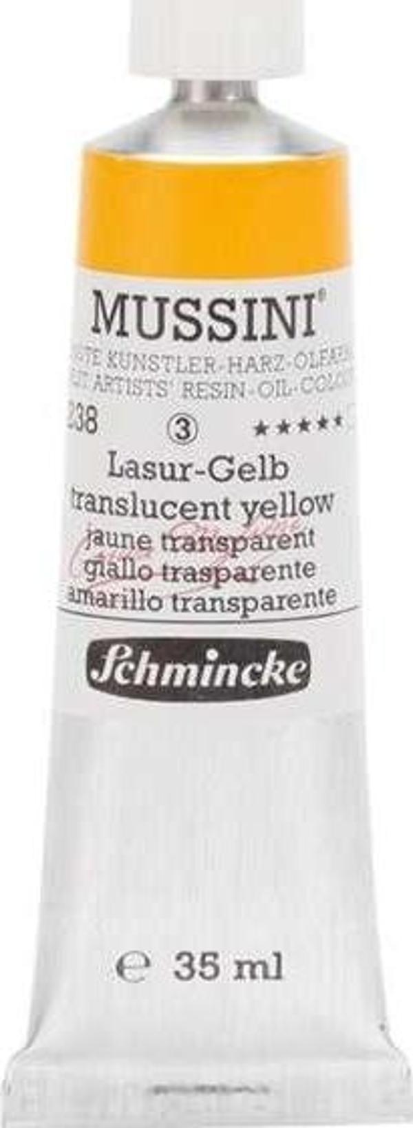 Schmincke Mussini Profesyonel Yağlı Boya 35 ml Seri 3 Translucent Yellow 238 - Image 1