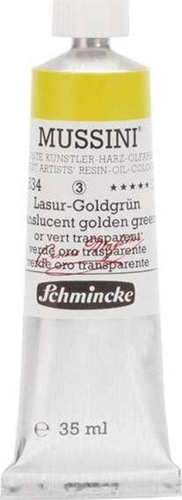 Schmincke Mussini Artists Profesyonel Yağlı Boya 35 ml Seri 3 Transparent Golden Green 10534 - Image 1