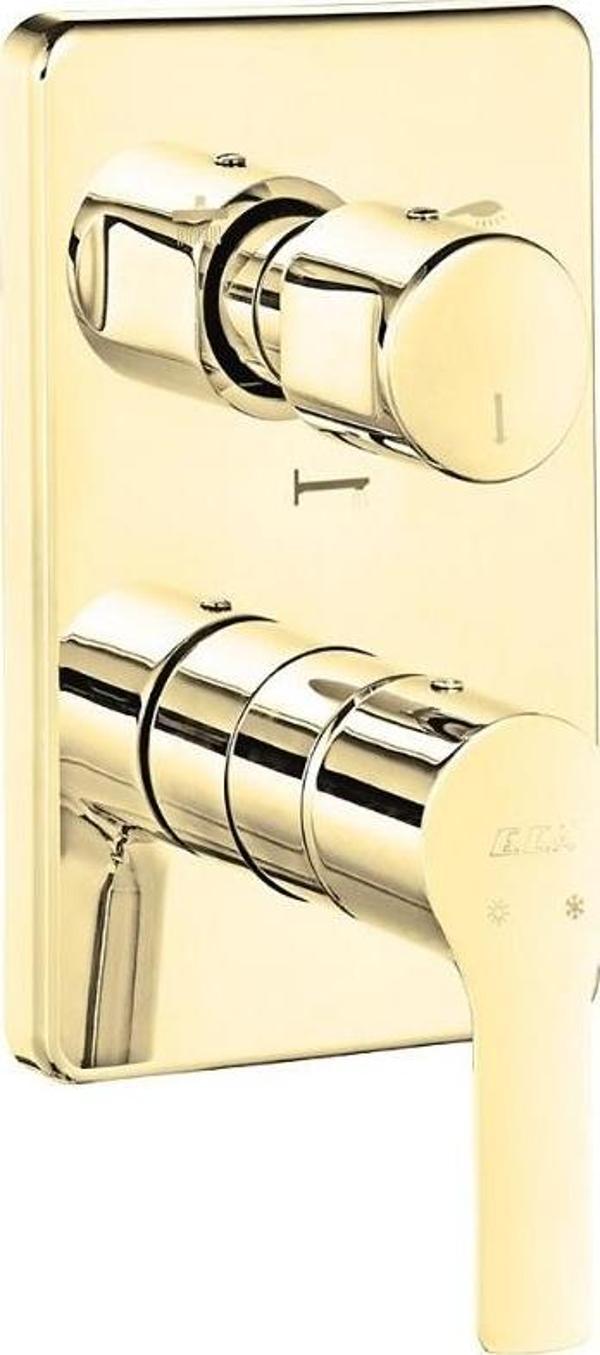 ECA Luna Ankastre Banyo Bataryası Sıva Üstü 3 Yollu Altın Renkli 102867336-K - Image 1