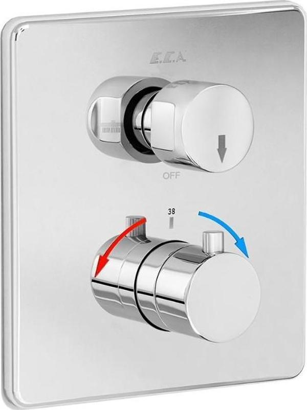 ECA Termostatik Ankastre Banyo Bataryası Sıva Üstü 2 Yollu 102167215-KDE - Image 1