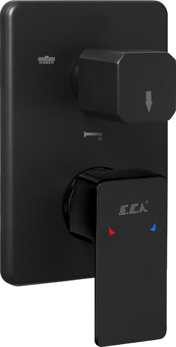 ECA Royal Ankastre Banyo Bataryası Sıva Üstü 3 Yollu Mat Siyah 102167351C1-K - Image 1
