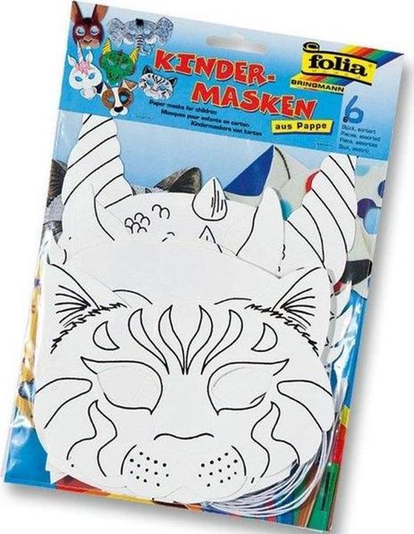 Folia Kağıt Maske 6 Çeşit Karışık Hayvanlar - Image 1
