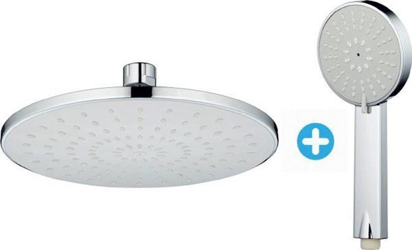 T-MAY Banyo Lidya Yuvarlak Tepe Duş Başlığı Krom+El Duş Başlığı - Image 1