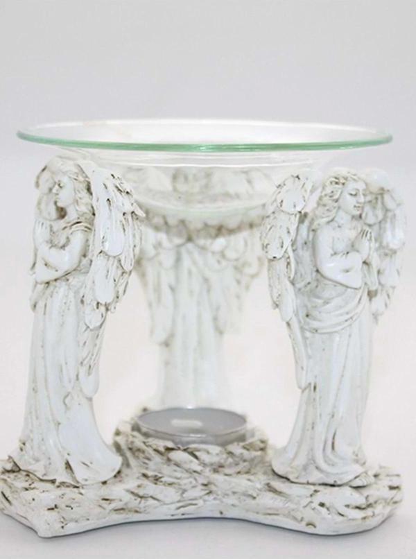 Buhardanlık Melek Seramik Cam Buhurdanlık Ayakta Dua Eden Melekler - Image 1