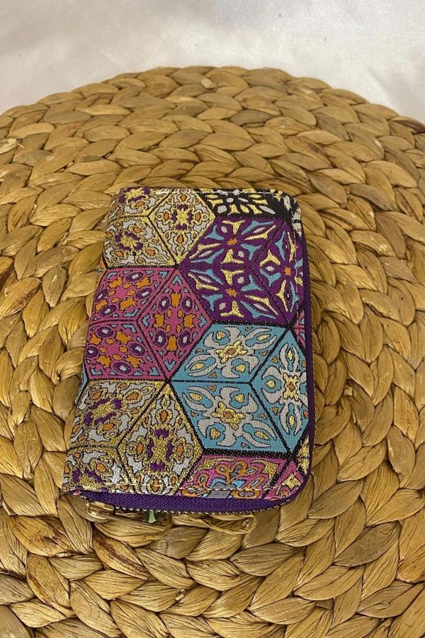 Cüzdan Bayan Mavi Kilim Desen - Image 1