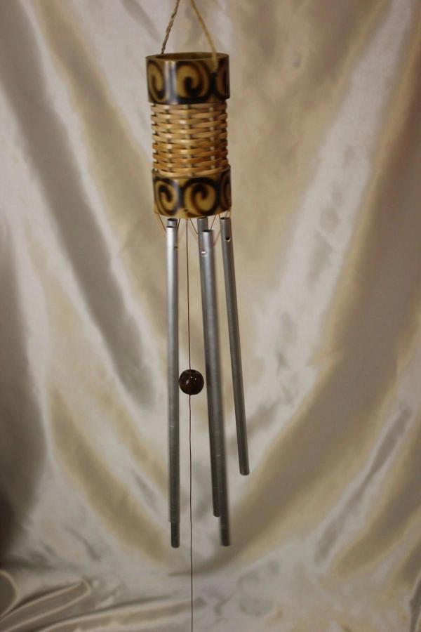 Deprem Çanı Zili Kapı Çanı Rüzgar Çanı Bambu 5 Metal Borulu - Image 1