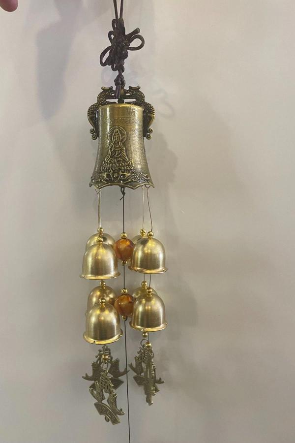 Deprem Zili Çanı Duvar Rüzgar Çanı Zili Feng Shui Ejderha Yılı Metal Borulu Budha Buda Ejderha Çift  - Image 1