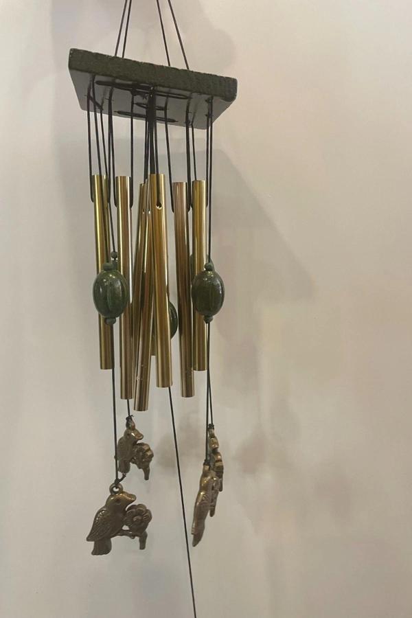 Deprem Zili Çanı Duvar Rüzgar Çanı Zili Feng Shui Ejderha Yılı Metal Borulu Kuş Ve Çiçek Objeli - Image 1