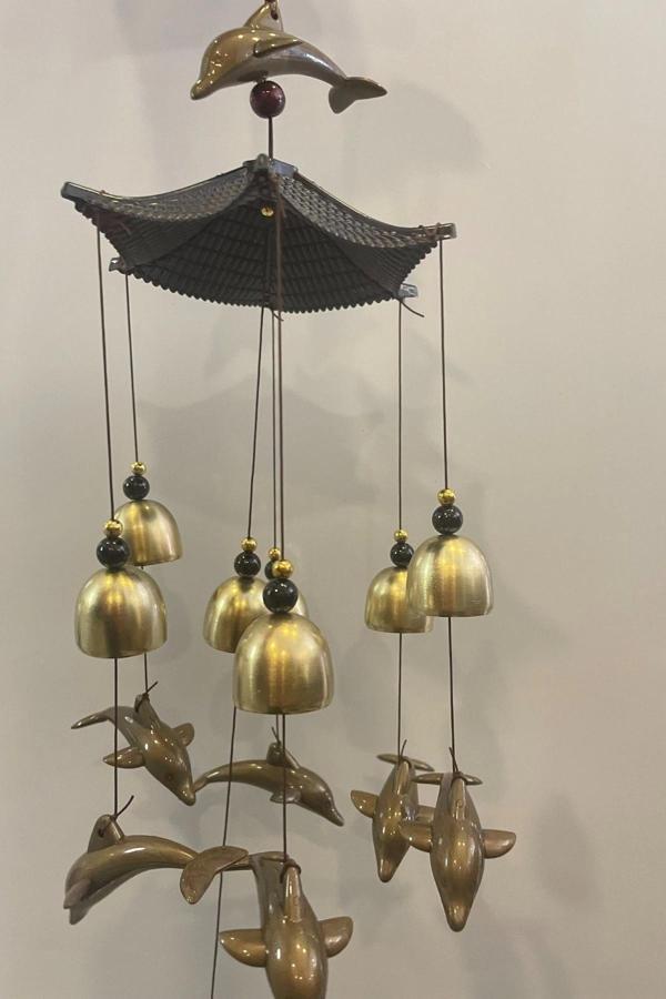 Deprem Zili Çanı Duvar Rüzgar Çanı Zili Feng Shui Ejderha Yılı Metal Borulu Yunus Pagoda Objeli - Image 1