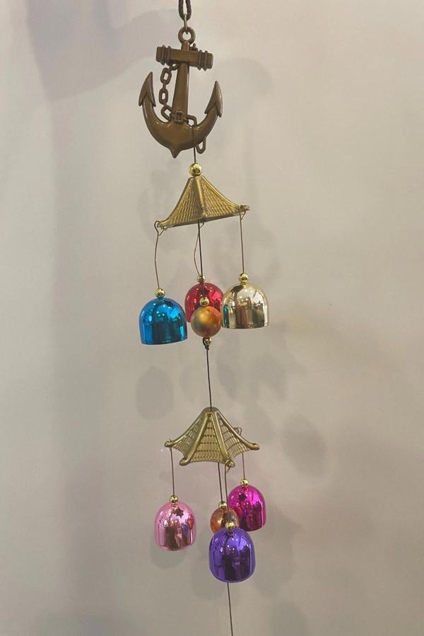 Deprem Zili Çanı Duvar Rüzgar Çanı Zili Feng Shui Ejderha Yılı Metal Çanlı Çapa Objeli Renkli - Image 1