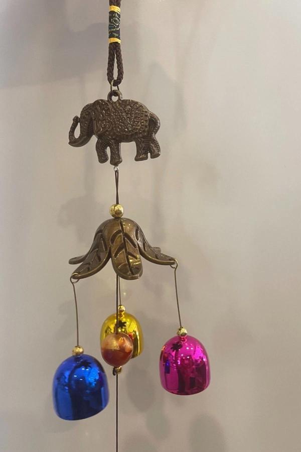 Deprem Zili Çanı Duvar Rüzgar Çanı Zili Feng Shui Ejderha Yılı Metal Çanlı Fil Objeli Renkli - Image 1