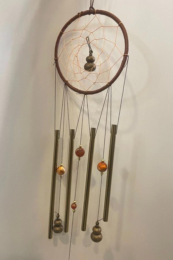 Deprem Zili Çanı Duvar Rüzgar Çanı Zili Feng Shui Ejderha Yılı Metal Wu Lou Kabak Dream Catcher Budh - Image 1