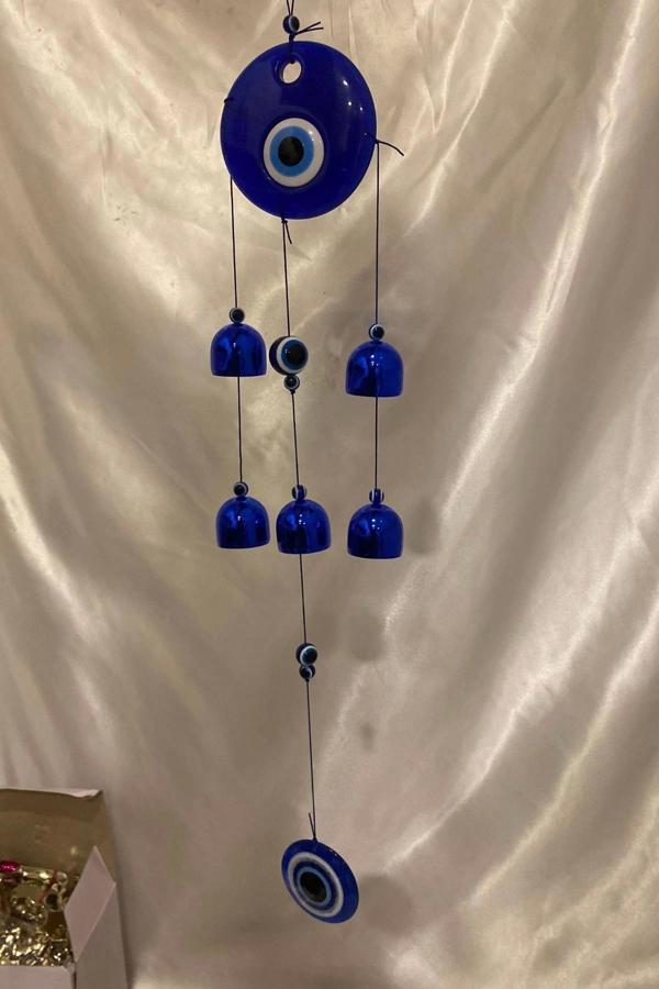 Deprem Zili Çanı Rüzgar Çanı Zili Feng Shui Ejderha Yılı Koruyucu NAzar Boncuğu Objeli - Image 1