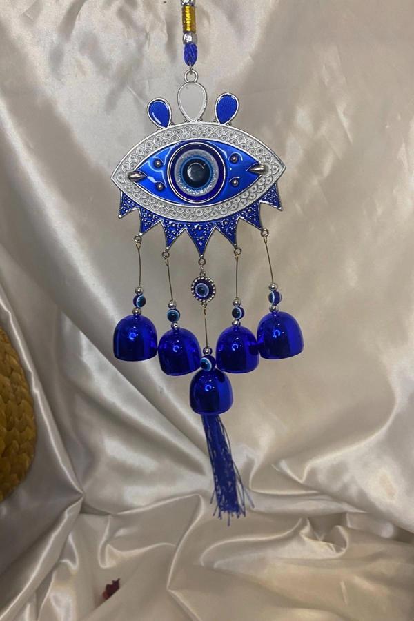 Deprem Zili Çanı Rüzgar Çanı Zili Feng Shui Ejderha Yılı Koruyucu Telkari Göz NAzar Boncuğu Objeli - Image 1