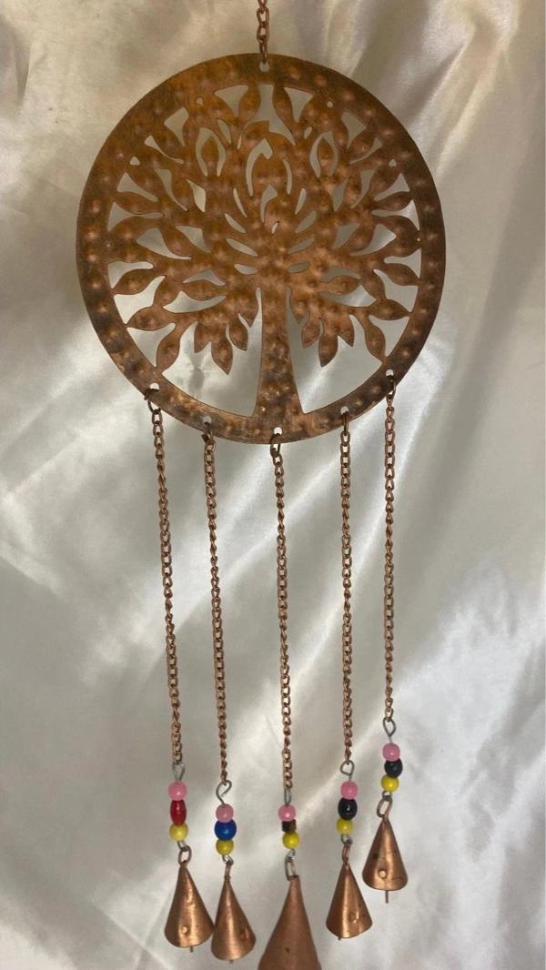 Deprem Zili Çanı Rüzgar Çanı Zili Feng Shui HaYat Ağacı Komple Metal 5 Çanlı Bakır Orta Boy - Image 1