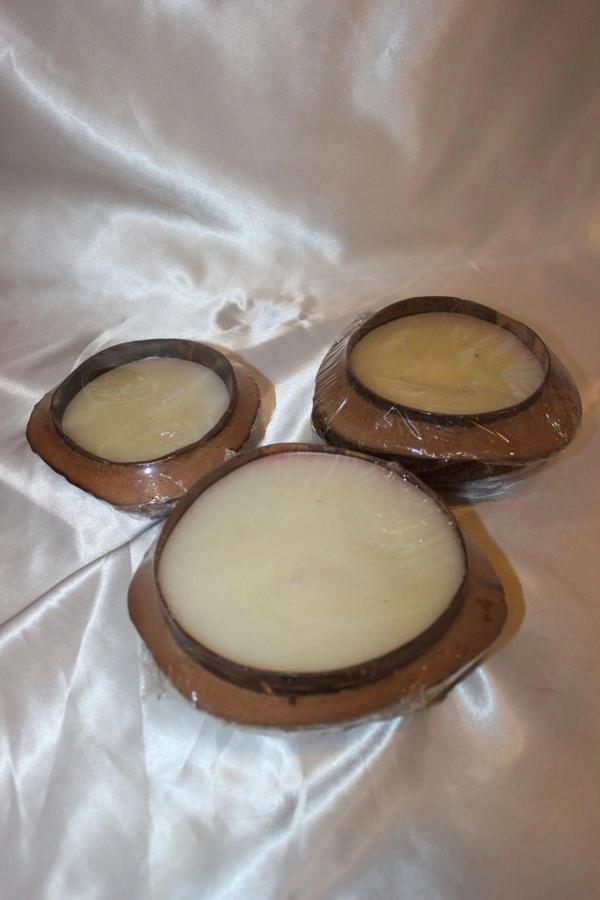 Hindistan Cevizi Saksı Mum 3 lü set - Image 1
