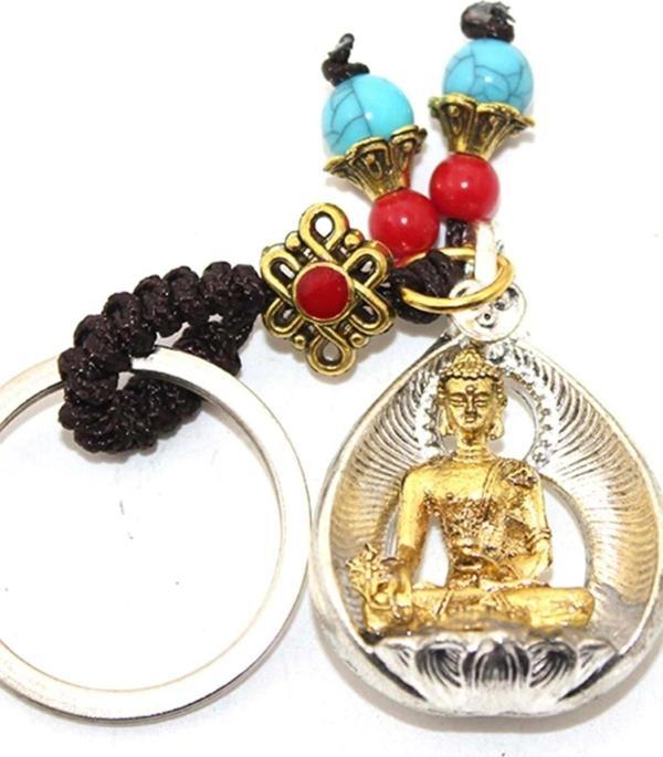 Feng Shui Bereket Şans Mutluluk Buda Budha Mistik Düğüm Feng Sui Anahtarlık - Image 1