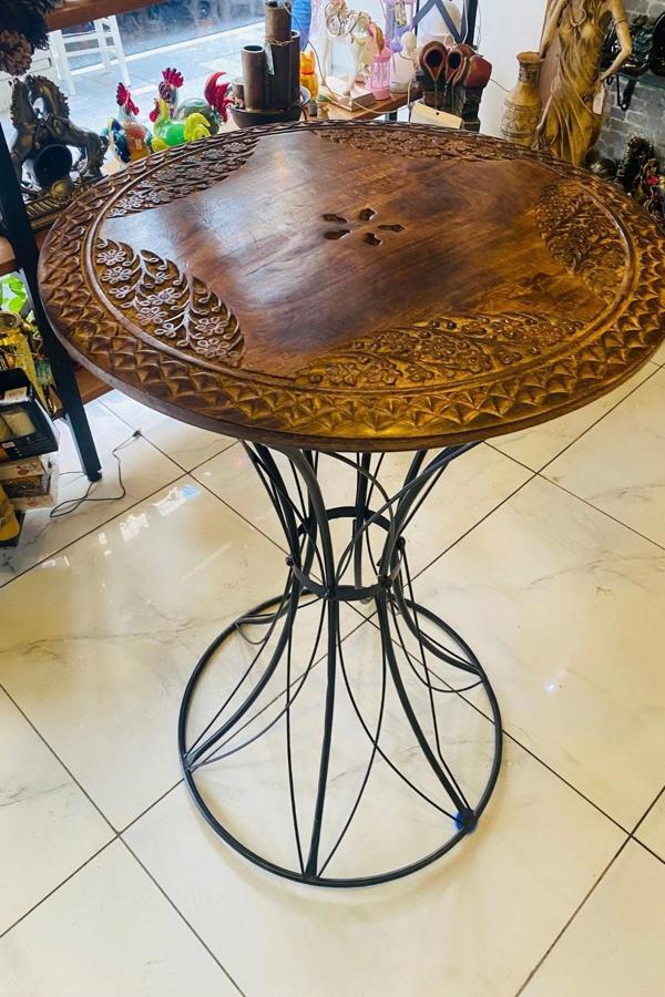 Masa Ferforje El İşi Ahşap Masa Bar Masası - Image 1