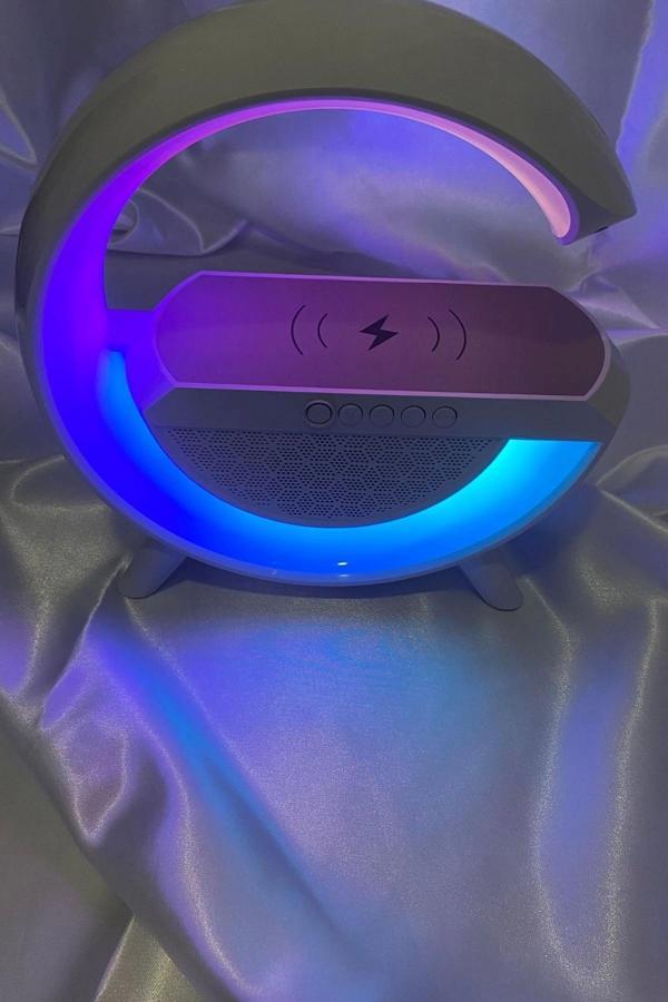 Masa Lambası Led Rgb Işık Kalosuz Şarj Hoporlör Radyo Büyük Boy - Image 1