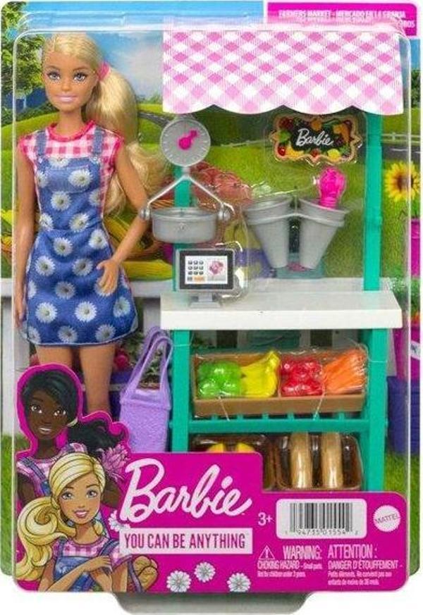Barbie Çiftçi Pazarı Oyun Seti Sarı Saçlı Bebek HCN22 - Image 1