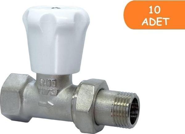 10 Adet ECA RV2 1/2 Düz Radyatör Valfi 102120322 - Image 1