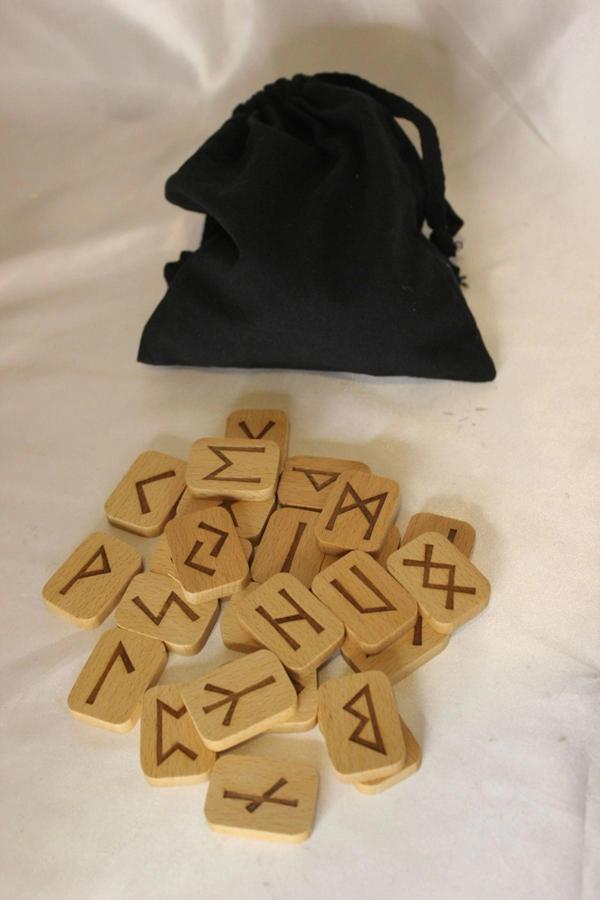 Rune Semboli Taşları Run Taşları Ahşap Rune Alfabesi Nordic Runes - Image 1