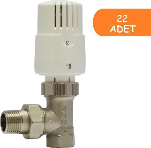 22 Adet ECA TRV4 Termostatik Köşe Radyatör Valfi Petek Vanası 602120755 - Image 1