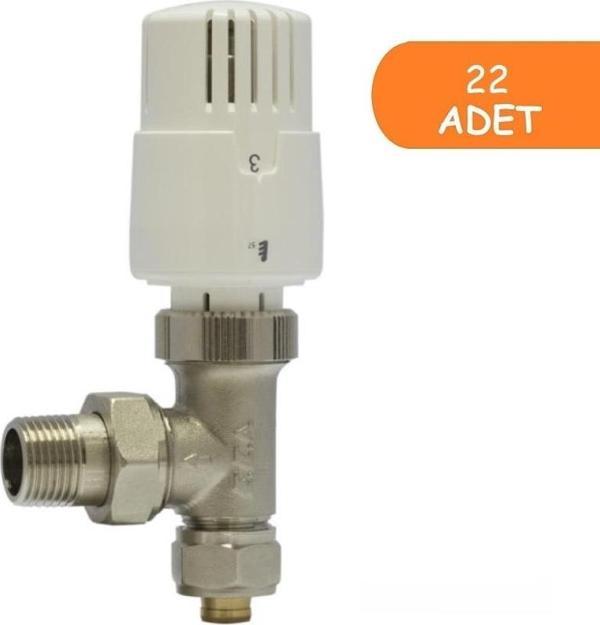 22 Adet ECA TRV4 Termostatik Köşe Radyatör Valfi Pex Köşe 602120780 - Image 1