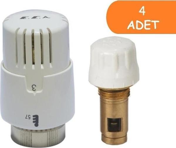 4 Adet ECA Termostatik TRV4 Kafa Grubu 41,3mm 602120813 - Image 1