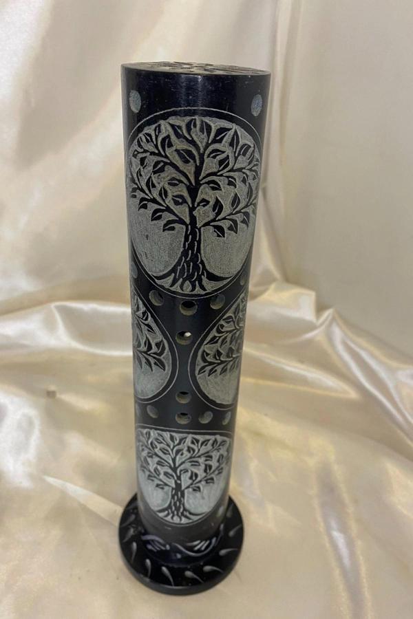 Yaşam Hayat Ağacı Hand Made El İşi Feng Shui Ejderha Yılı Doğal Obsidyen Taşı Çubuk Konik Tütsülük k - Image 1