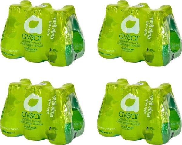 Avşar Yeşil Elma Aromalı Maden Suyu 200 Ml X 24 Adet - Image 1