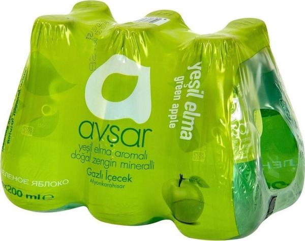 Avşar Yeşil Elma Aromalı Maden Suyu 200 Ml X 6 Adet - Image 1