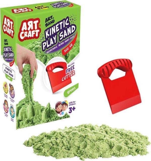 03687 Aksesuarlı Yeşil Kinetik Oyun Kumu 500 gr -Dede - Image 1