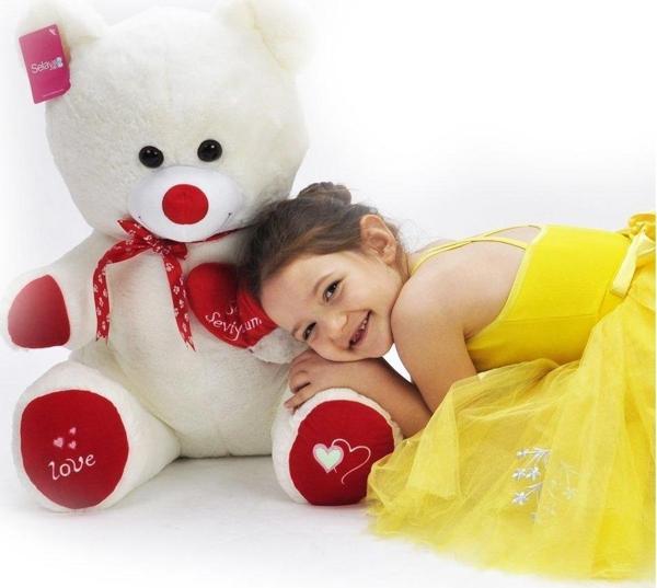 1045E Tıkıl Ayı Ekru 57 cm - Selay Oyuncak - Image 1