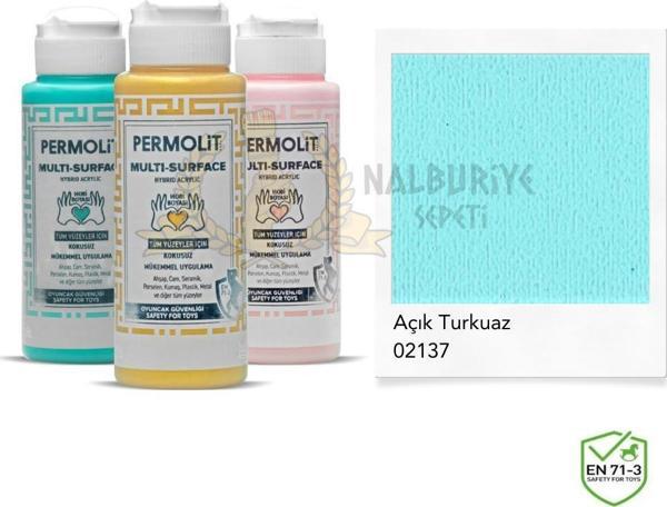 Permolit Multi Surface Akrilik Hobi Boyası AÇIK TURKUAZ 120 ml. - Image 1