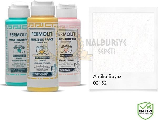 Permolit Multi Surface Akrilik Hobi Boyası ANTİKA BEYAZ 120 ml. - Image 1