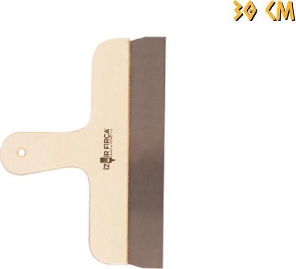 İzmir Fırça Ahşap Eğri Saplı Çelik Spatula - 30 cm. - Image 1