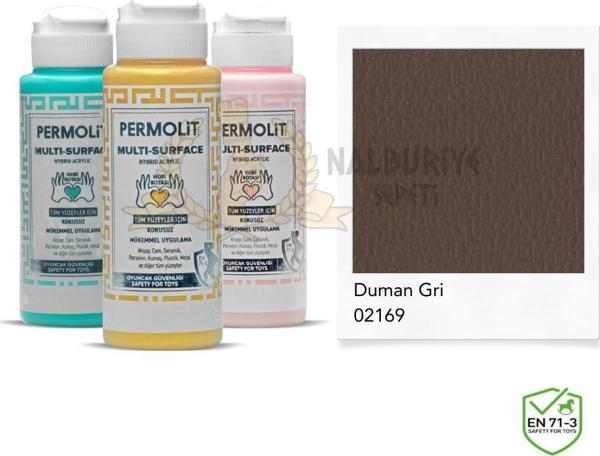 Permolit Multi Surface Akrilik Hobi Boyası DUMAN GRİ 120 ml. - Image 1