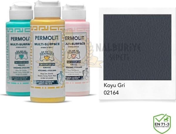 Permolit Multi Surface Akrilik Hobi Boyası KOYU GRİ 120 ml. - Image 1